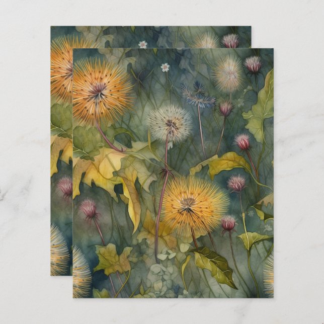 Paardenbloemen Scrapbook Papier (Voorkant / Achterkant)