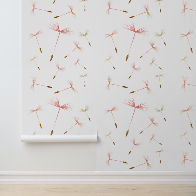 Paardenbloemen Vliegende Zaden Aangepaste Kleur Wi Behang (Applicatie)