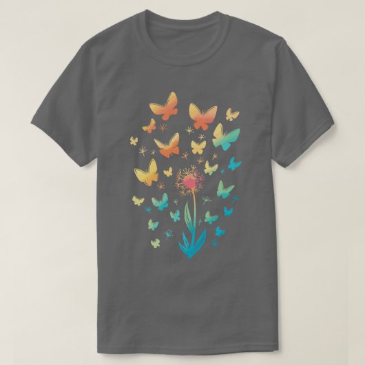 Paardenbloemen Vlinders Lente Zomer T-shirt (Design voorkant)