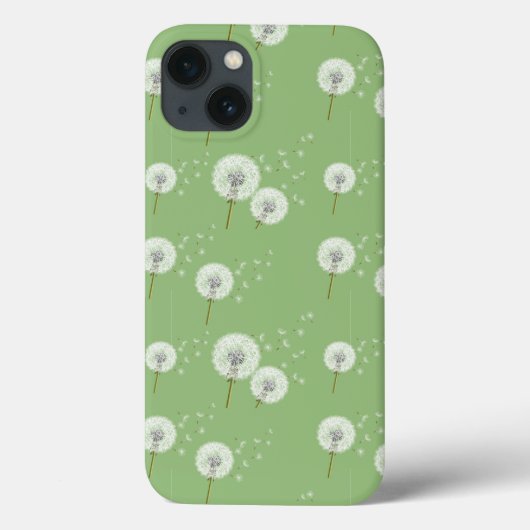Paardenbloempatroon op groene achtergrond Case-Mate iPhone case (Achterkant)