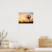 Paardenbloempluis wegwaaiend poster (Keuken)