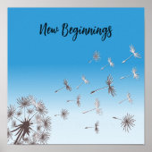 Paardenbloempluizen Vliegen de Lucht In Nieuwe Beg Poster (Voorkant)