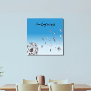 Paardenbloempluizen vliegen de lucht in Nieuwe Beg Poster