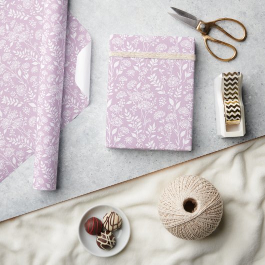 Paardenbloemwei Neutraal - Warm Lila Cadeaupapier (Crafts)