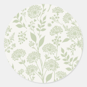 Paardenbloemwei Zachte Olijf - Neutraal Ronde Sticker