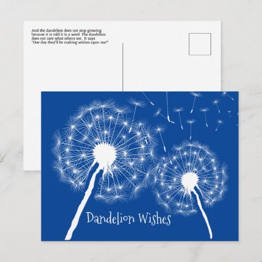 Paardenbloemwensen Ontwerp Briefkaart (Voorkant / Achterkant)