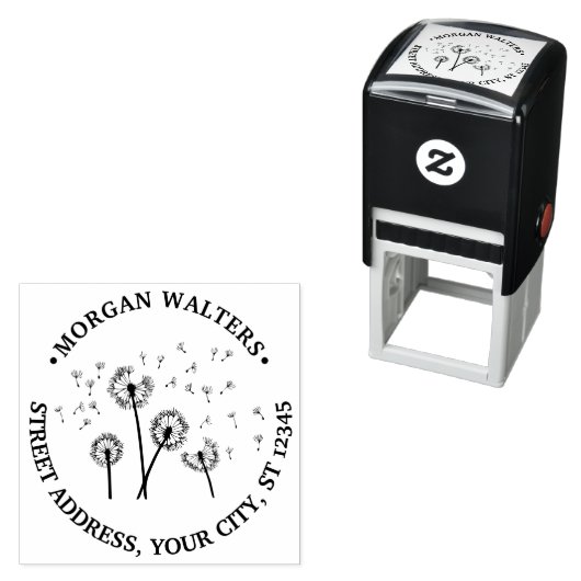 Paardenbloemzaden in de wind Naam Retouradres Zelfinktende Stempel (In situ)