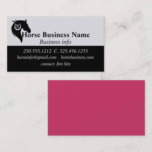 Paardenboarding stables Riding Lessons Bu Visitekaartje (Voorkant / Achterkant)