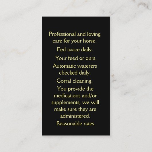 Paardenboarding Stapels Visitekaartje (Achterkant)