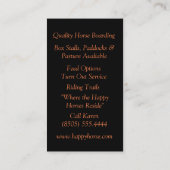 PaardenboardVisitekaartjes Visitekaartje (Achterkant)