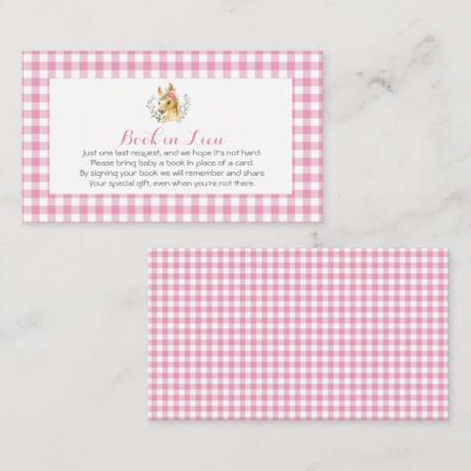 Paardenboerderij baby shower uitnodiging roze (Voorkant / Achterkant)