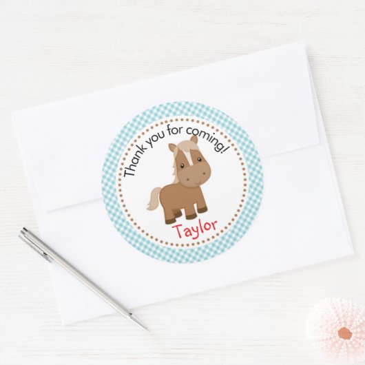 Paardenboerderij Dieren Sticker (Barnyard, blauw) (Envelop)