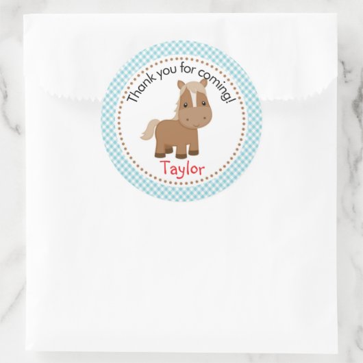 Paardenboerderij Dieren Sticker (Barnyard, blauw) (Tas)