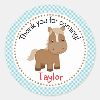 Paardenboerderij Dieren Sticker (Barnyard, blauw)
