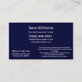 PaardenBoerderij Equestrian Trainer Horseback Ridi Visitekaartje (Achterkant)