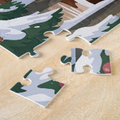 Paardenboerderij in de winter legpuzzel (Zijkant)
