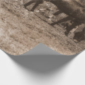 PaardenBoerderij land Rustic Sepia Western Cadeaupapier (Hoek)