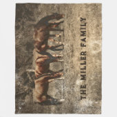 PaardenBoerderij  Land Rustisch Western Fleece Deken (Voorkant)