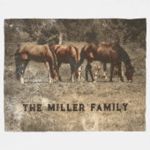PaardenBoerderij  Land Rustisch Western Fleece Deken (Voorkant (Horizontaal))