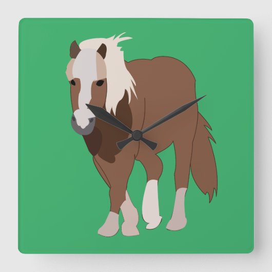 Paardenboerderijdier Vierkante Klok (Voorkant)