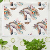 Paardenboho bloem naadloos patroon theedoek (Gevouwen)