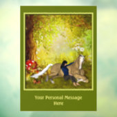 Paardenbos en meisje-Fantasy-bos, gepersonaliseerd Raamsticker (Vel 3)