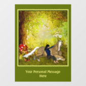 Paardenbos en meisje-Fantasy-bos, gepersonaliseerd Raamsticker (Vel)