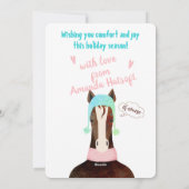 Paardenbreien gehaakte Kerst pet sjaal Feestdagenkaart (Achterkant)