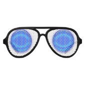 Paardenbril - Blauwe Orbs Aviator Zonnebril (Voorkant)