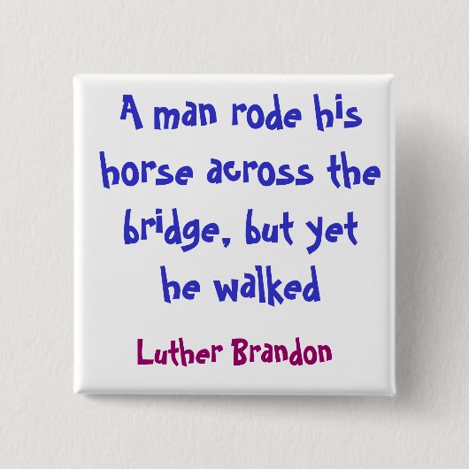 Paardenbrug Vierkante Button 5,1 Cm (Voorkant)