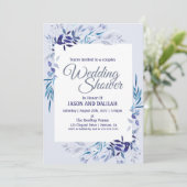 Paardenbruiloft - blauwe uitnodiging (Staand voorkant)