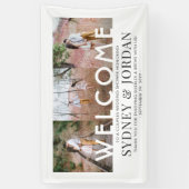 Paardenbruiloft Eenvoudig 3 Foto Welkom Spandoek (Verticaal)