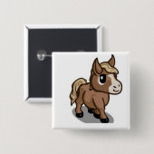 PaardenButton Vierkante Button 5,1 Cm (Voorkant /achterkant)