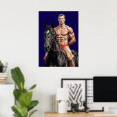 Paardencake op het paard poster (Thuiskantoor)