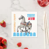  Paardencarrousel 5e verjaardag papieren servetten (Insitu)