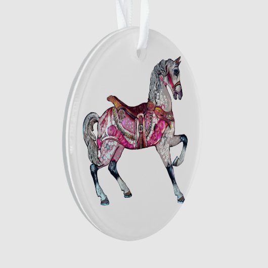 Paardencarrousel Acrylversieringsmiddel Ornament (voorkant)