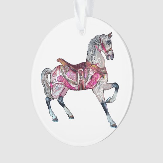 Paardencarrousel Acrylversieringsmiddel Ornament (voorkant)