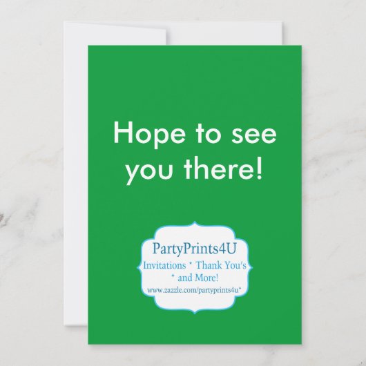 Paardencarrousel, Carnival Circus Birthday Party Kaart (Achterkant)