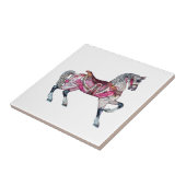 Paardencarrousel keramische Tegel Tegeltje (Zijkant)