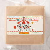 Paardencarrousel Mailing Sticker voor Waterflessen (Insitu)