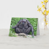 Paardenchimpansee met zonnebril kaart (Gele Bloem)