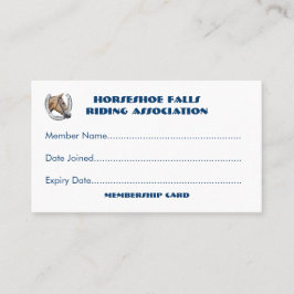 Paardenclub of groepslidmaatschap visitekaartje