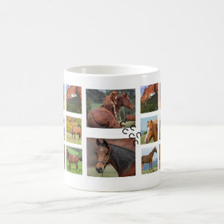 Paardencollage foto-Mok (rond) Koffiemok