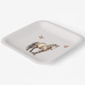 Paardencrème Vlinders Verjaardag Papieren Bordje (Gebogen)