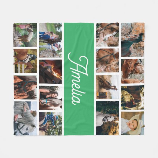 Paardendeken voor meisjes, Kinder naamdeken Fleece Deken (Voorkant (Horizontaal))