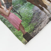 Paardendeken voor meisjes, Kinder naamdeken Fleece Deken (Hoek)
