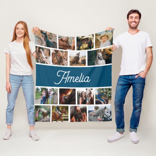 Paardendeken voor meisjes, Kinder naamdeken Fleece Deken (In situ)