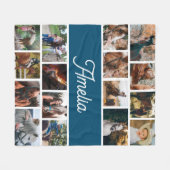 Paardendeken voor meisjes, Kinder naamdeken Fleece Deken (Voorkant (Horizontaal))