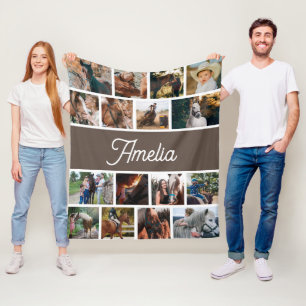 Paardendeken voor meisjes, Kinder naamdeken Fleece Deken