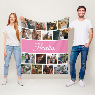 Paardendeken voor meisjes, Kinder naamdeken Fleece Deken